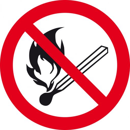Verbotsschild „Feuer, offene Flamme, Rauchen verboten“ | Verbotszeichen