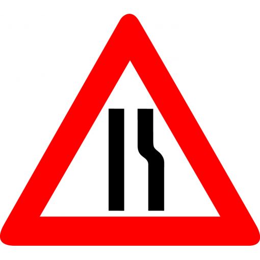 Gefahrenzeichen § 50/8c „Fahrbahnverengung rechtsseitig“ | Baustellenverkehrszeichen, Straßenverkehrszeichen