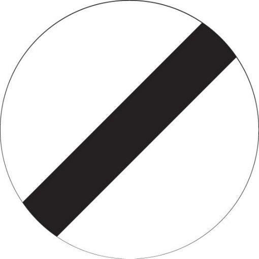 Vorschriftszeichen § 52/11 „Ende von Überholverboten und Geschwindigkeitsbegrenzungen“ | Baustellenverkehrszeichen, Straßenverkehrszeichen