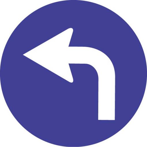 Vorschriftszeichen § 52/15c „Vorgeschriebene Fahrtrichtung links“ | Baustellenverkehrszeichen, Straßenverkehrszeichen