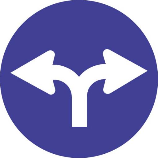 Vorschriftszeichen § 52/15f „Vorgeschriebene Fahrtrichtung links oder rechts“ | Baustellenverkehrszeichen, Straßenverkehrszeichen