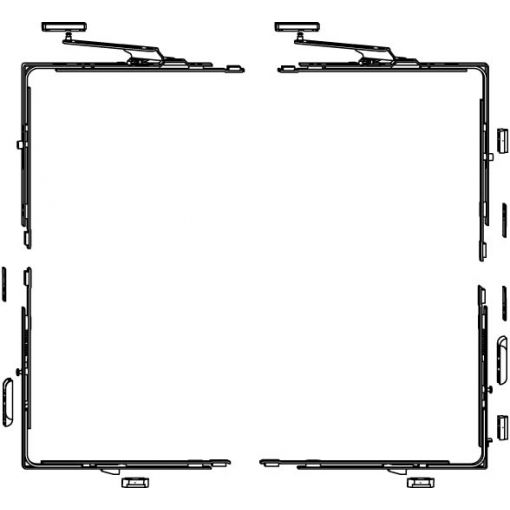 Karton Scheren G-U 966/150/200 mit Tauchzapfen für Kunststoff-Profilsysteme Nutlage 13 mm Schema A, C, D, G, K | Parallelschiebekippbeschläge G-U