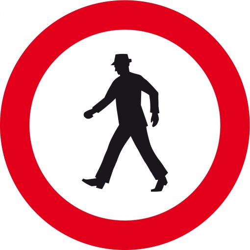 Vorschriftszeichen § 52/14b „Verbot für Fußgänger“ | Baustellenverkehrszeichen, Straßenverkehrszeichen