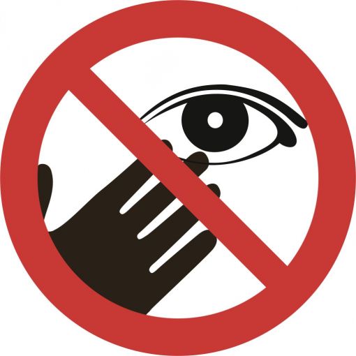Gebotsschild „Nicht mit den Händen ins Gesicht greifen“ | Schutzschilder, Warnhinweise