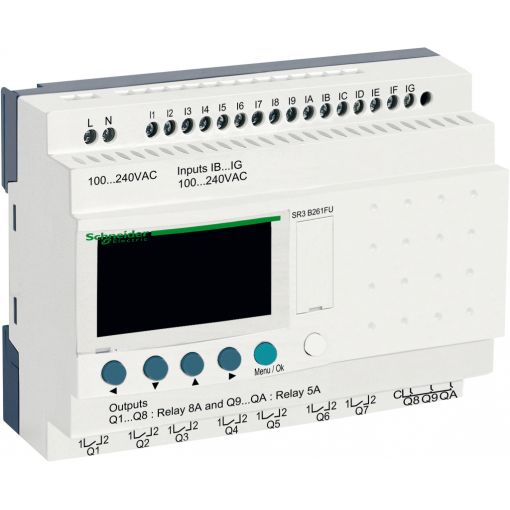 Schaltmodul Zelio Logic, 100–240 V AC, modular, mit Display | Steuerungen