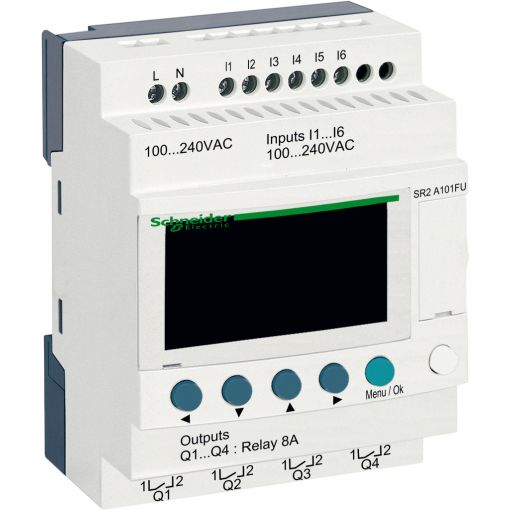 Schaltmodul Zelio Logic, 100–240 V AC, kompakt, mit Display | Steuerungen