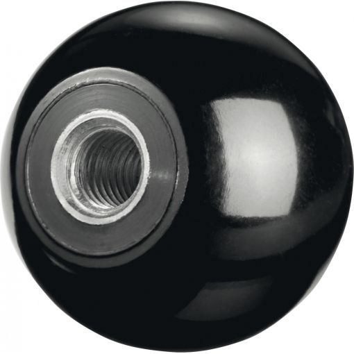 Kugelknopf DIN 319 E mit Gewindebuchse, Duroplast, schwarz | Griffe