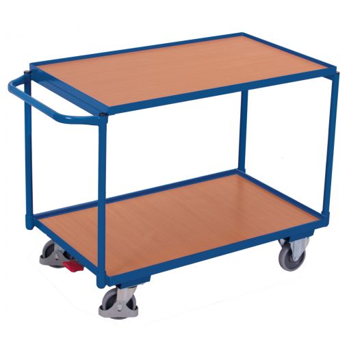 Tischwagen EasySTOP® mit 2 Ladeflächen, Griff waagrecht | Transportgeräte